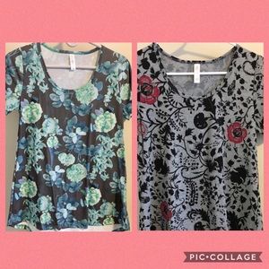 NWOT Bundle of 2 LuLaRoe Floral Classic Tee’s